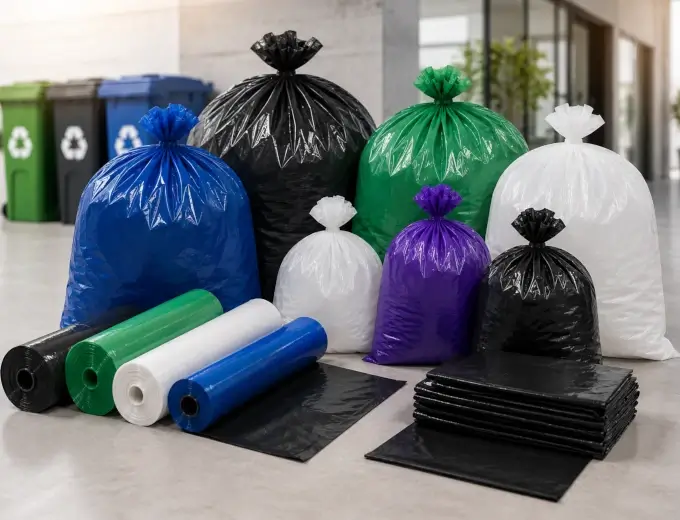 Bolsas plásticas resistentes para basura y gestión de residuos