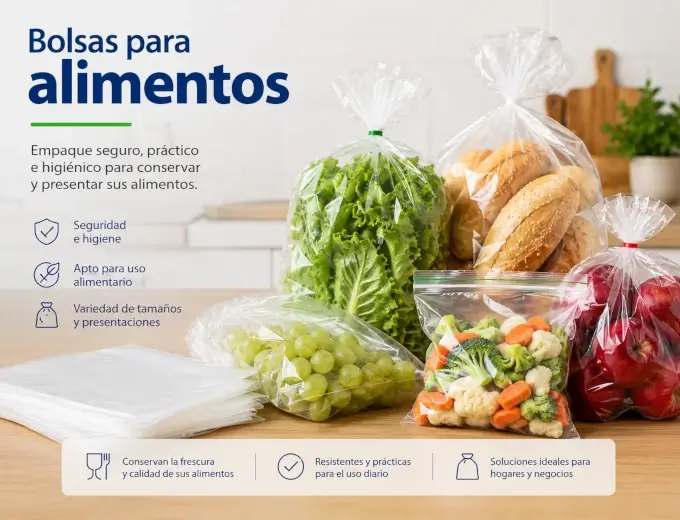 Bolsas transparentes para empaque al vacío de alimentos